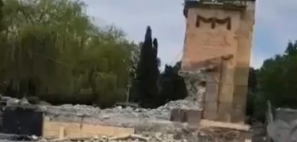 In Lviv, columns at the entrance to the memorial complex “Hill of Glory” were barbarously demolished
